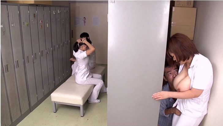 【爆乳ナースエロ動画(北嶋あん(大島あいる))】超巨乳看護婦が患者におっぱい揉みまくられてエロいことされまくるｗ